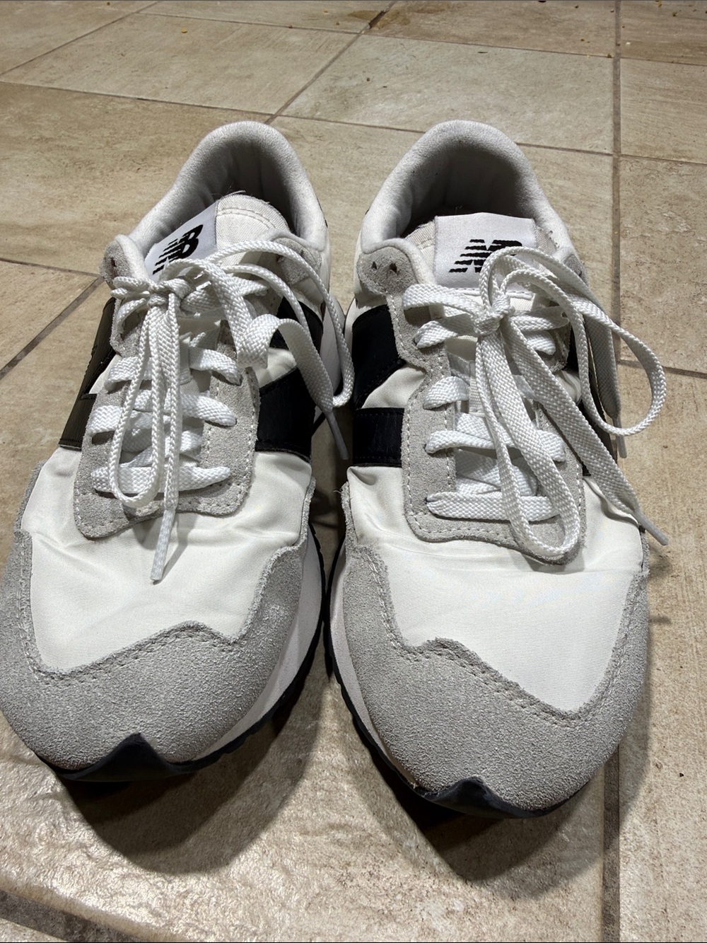 New Balance 237 women ’s white & Black with light gray suede overlay